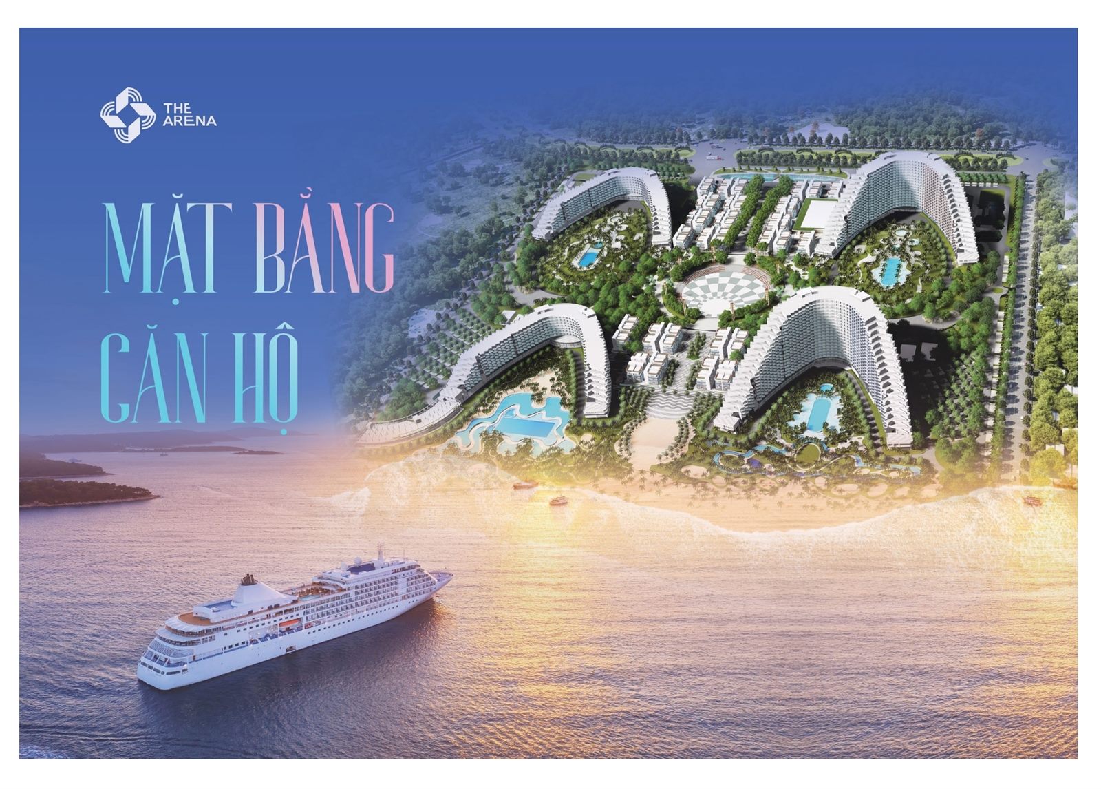 Mặt bằng phối cảnh — hình cánh cung ôm biển